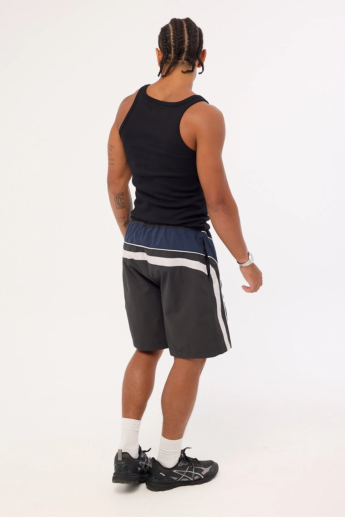 Worship Laps Elastic Swim Short Worn Black - Image 5