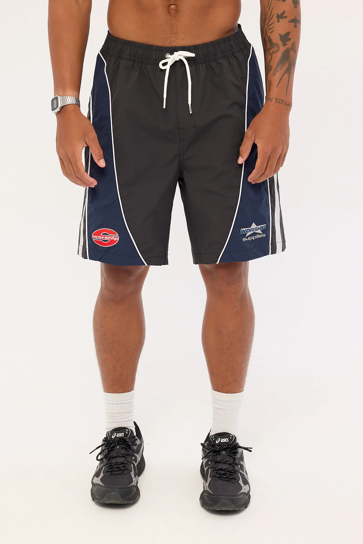 Worship Laps Elastic Swim Short Worn Black - Image 6