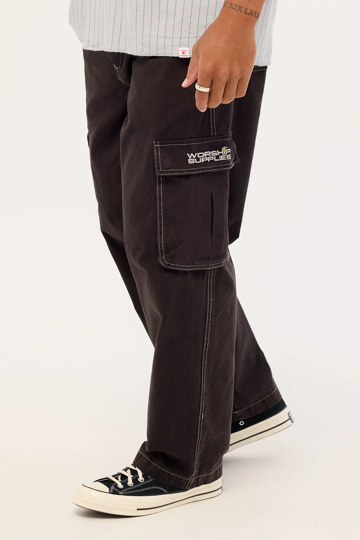 Worship Laser Elastic Cargo Pant Black - Image 3