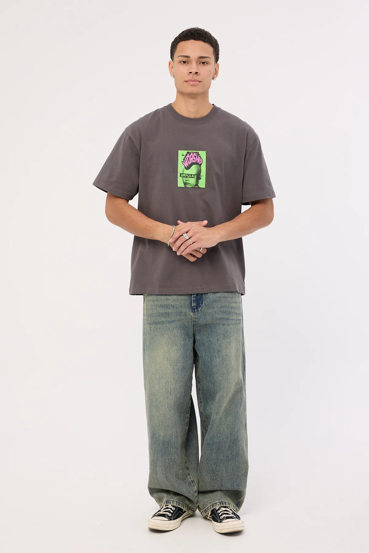 Worship Lil Mo Tee Worn Black - Image 2