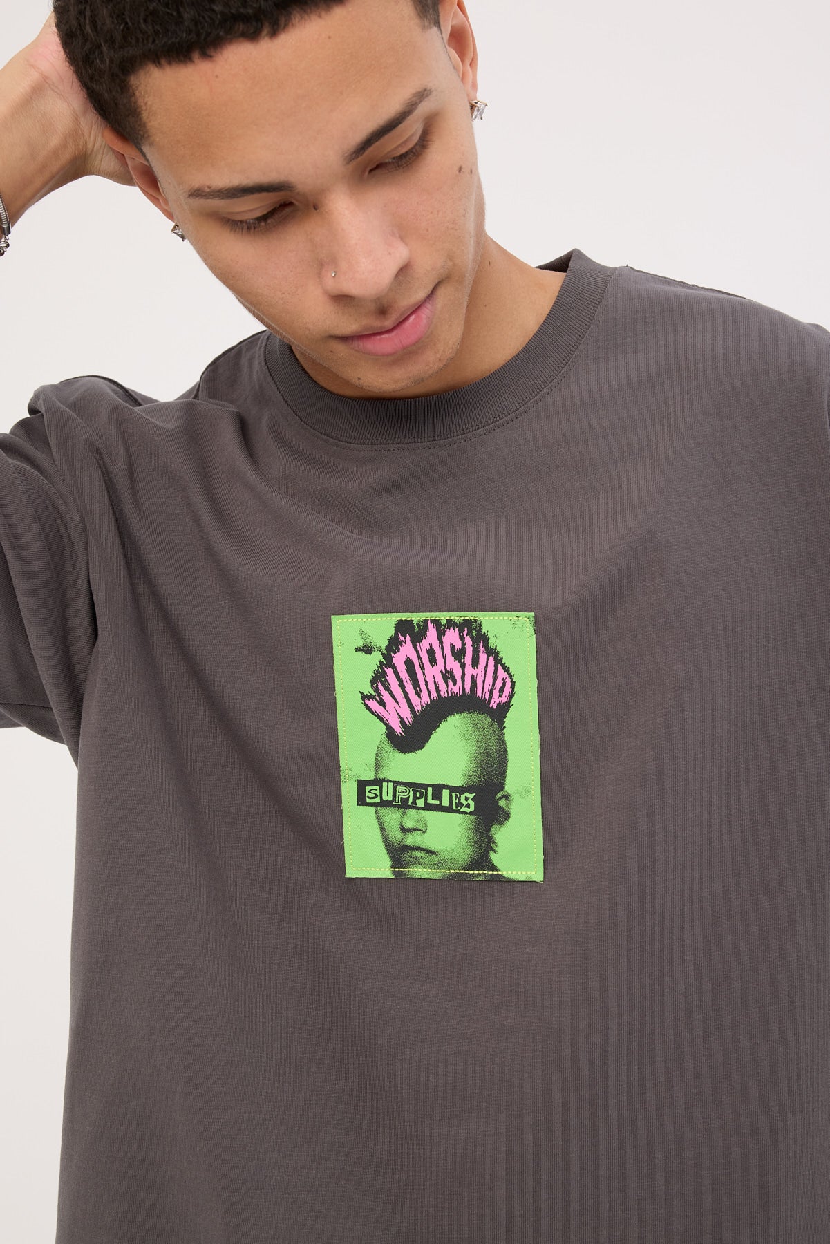 Worship Lil Mo Tee Worn Black - Image 3