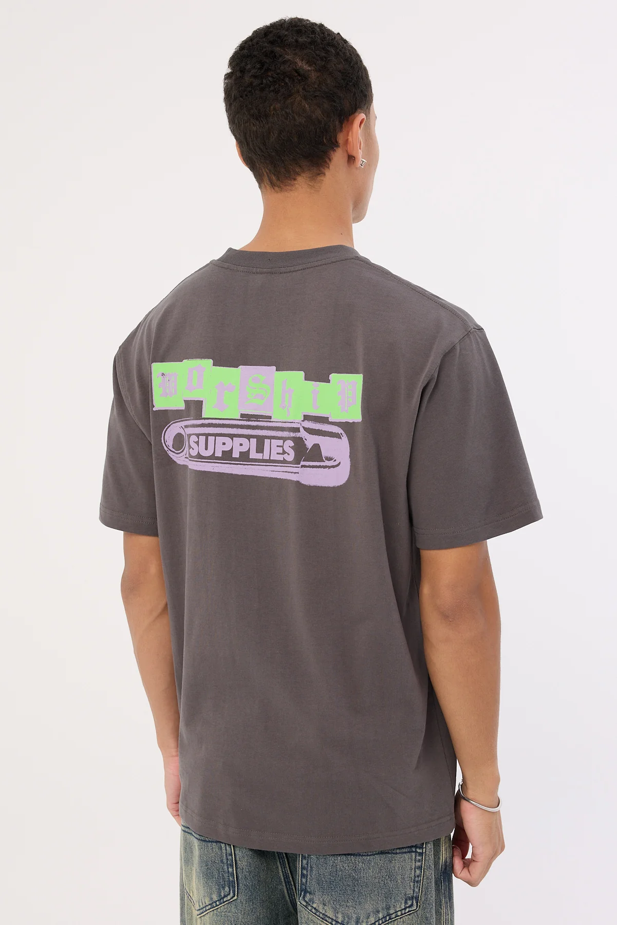 Worship Lil Mo Tee Worn Black - Image 5