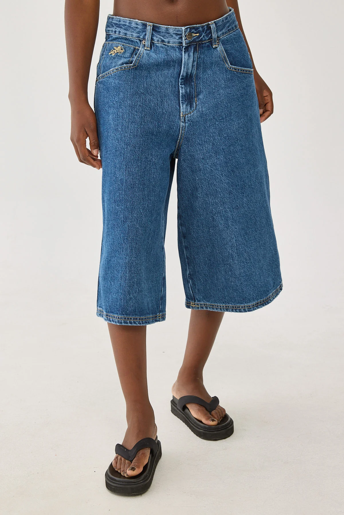 Worship Long Boy Short Worn Rinsed Blue - Image 3
