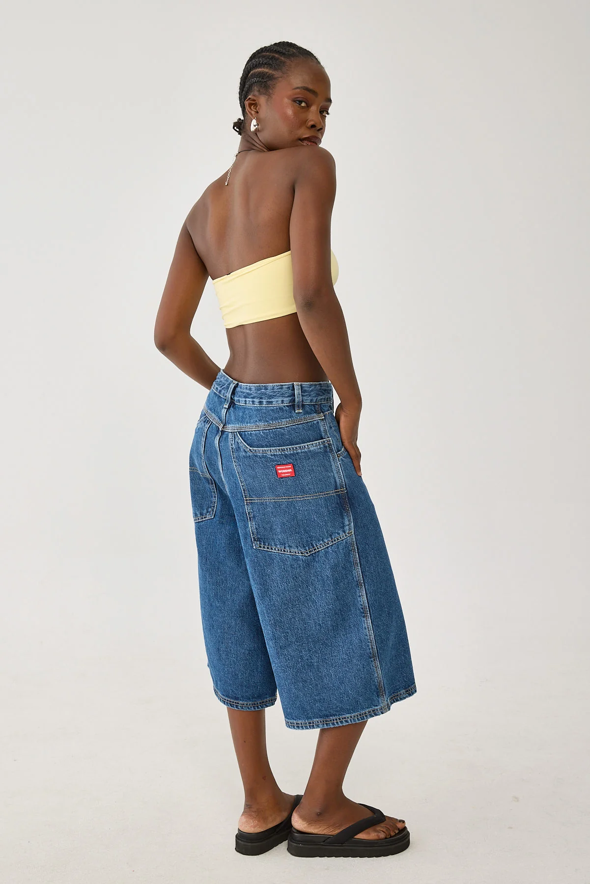 Worship Long Boy Short Worn Rinsed Blue - Image 6