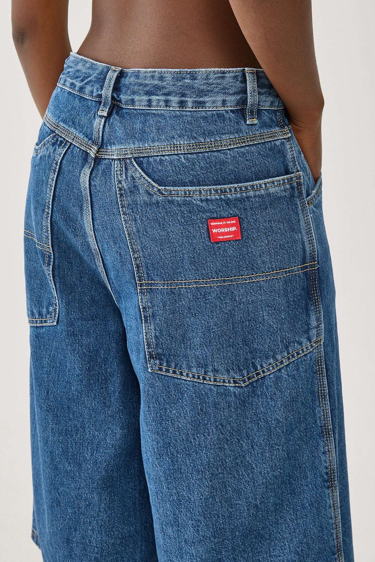 Worship Long Boy Short Worn Rinsed Blue - Image 7