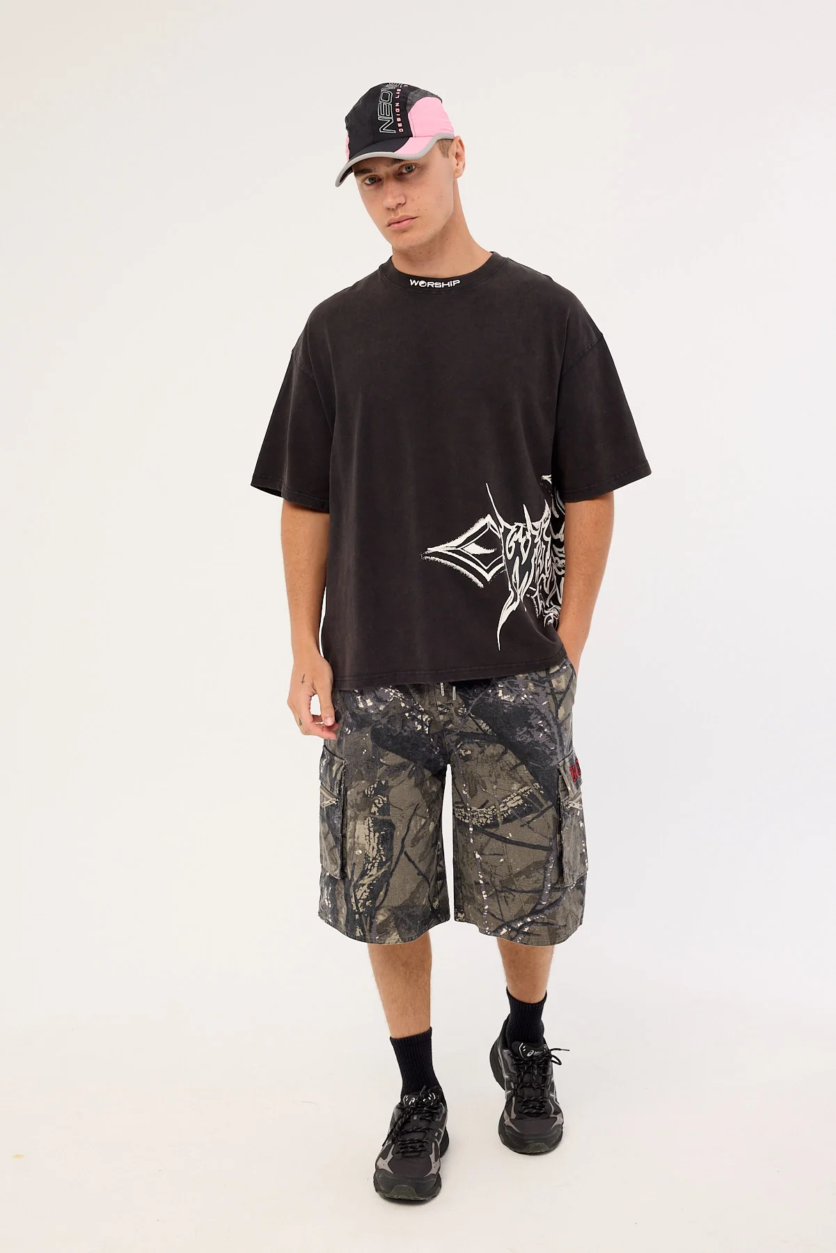 Worship Metalx Oversized Tee Faded Black - Image 2
