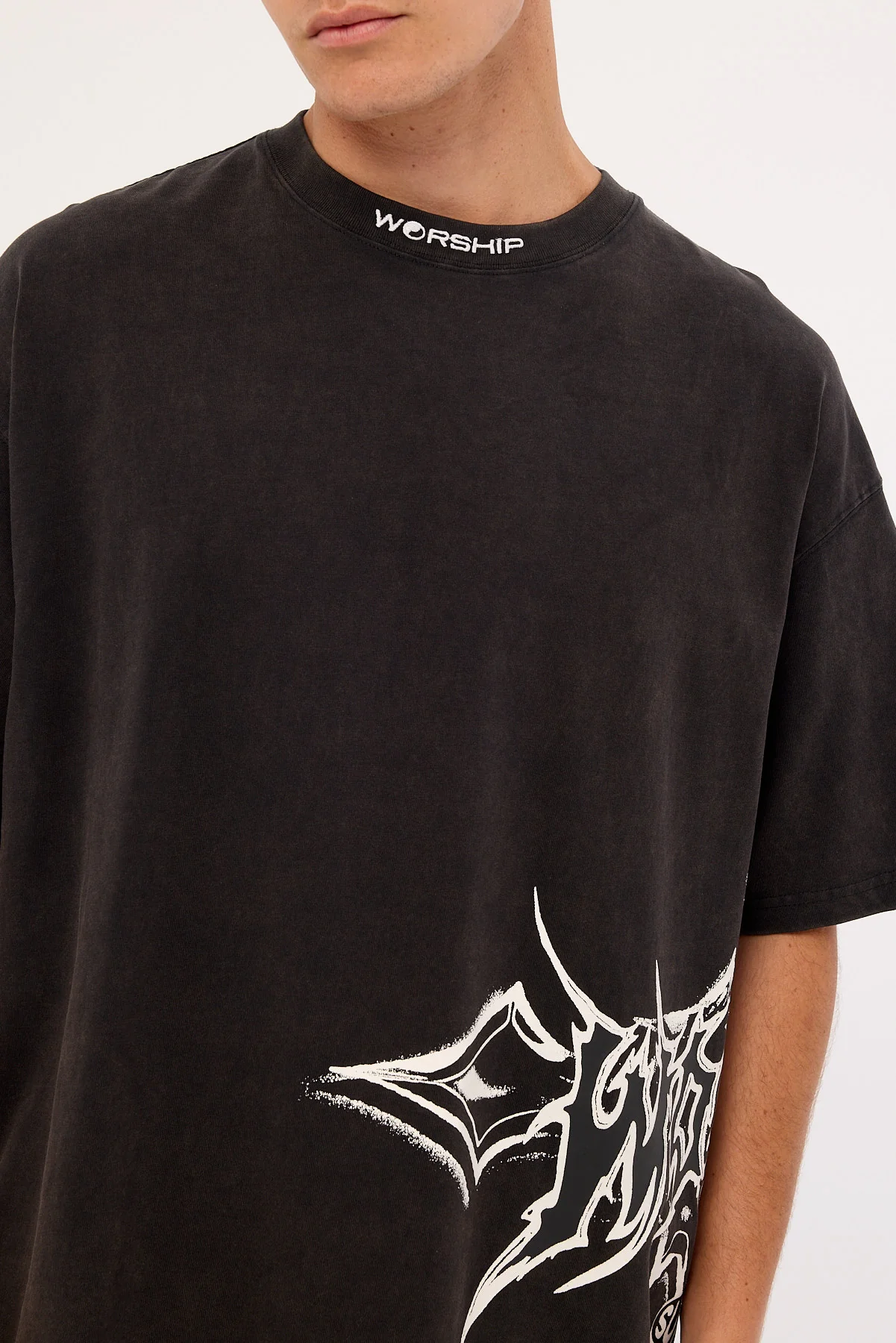 Worship Metalx Oversized Tee Faded Black - Image 3