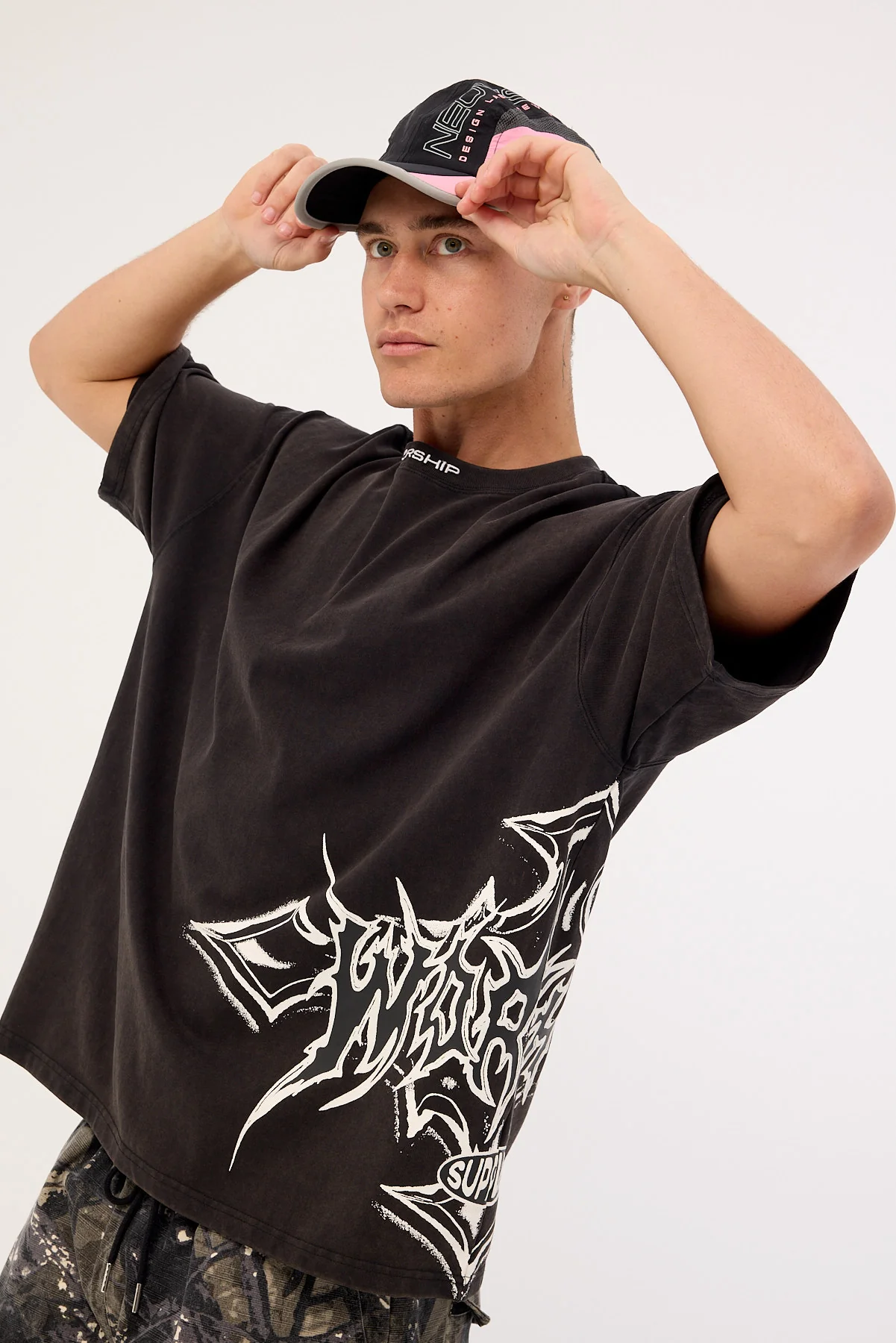 Worship Metalx Oversized Tee Faded Black - Image 4