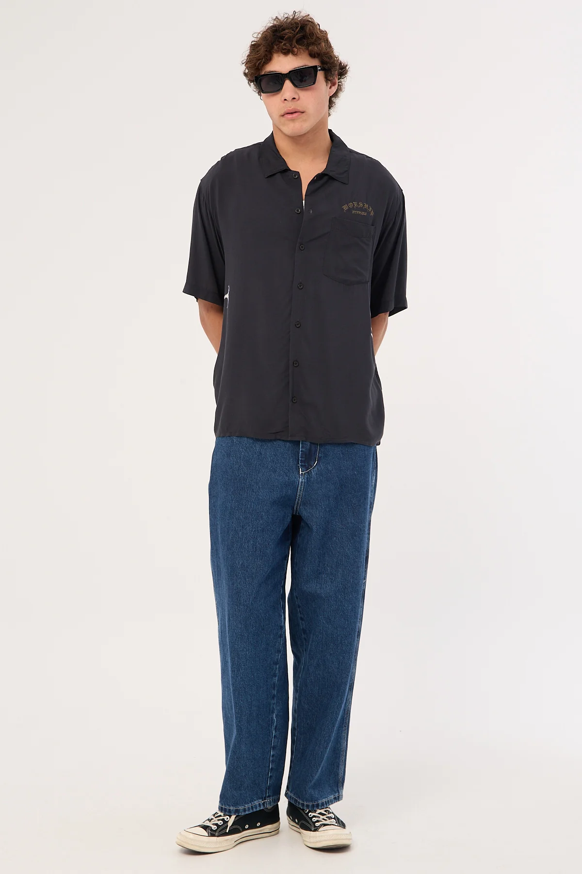 Worship Ned Short Sleeve Shirt Black - Image 3