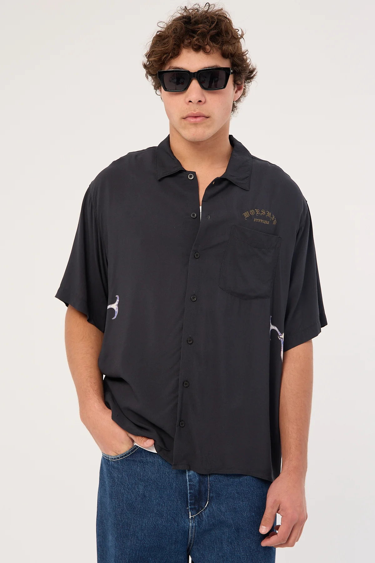 Worship Ned Short Sleeve Shirt Black - Image 4