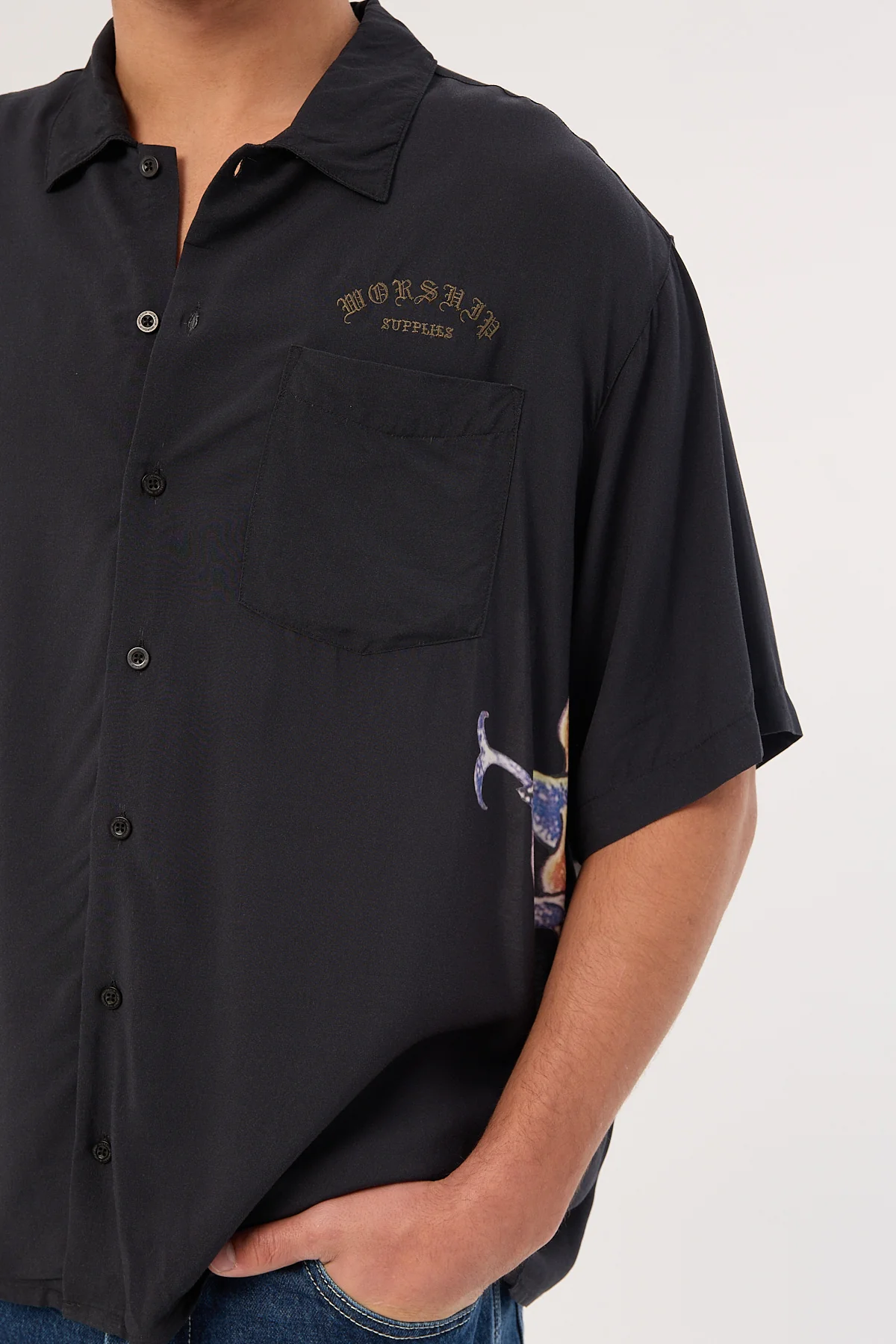 Worship Ned Short Sleeve Shirt Black - Image 7