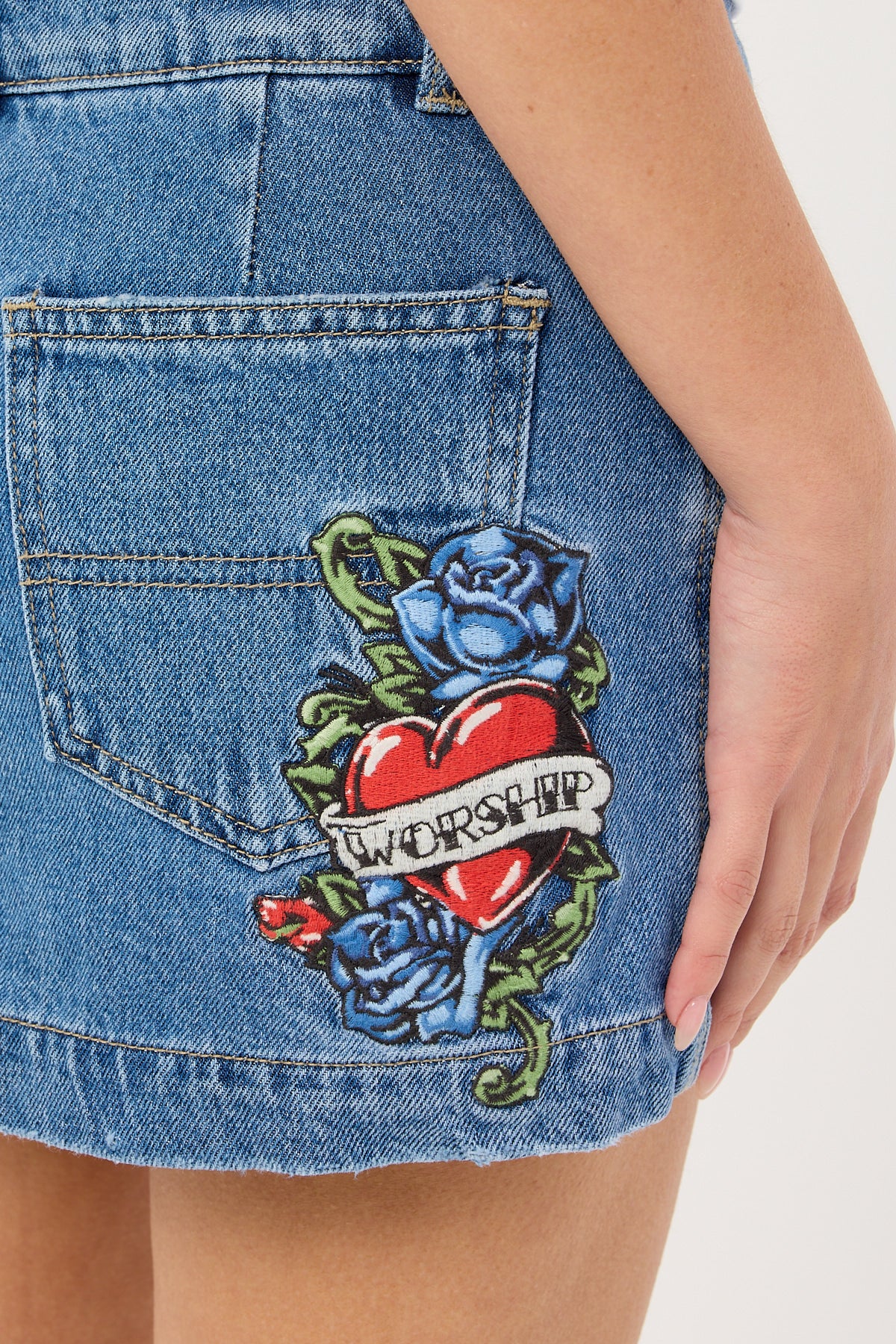 Worship No Ragrets Micro Skort Sky High Blue - Image 5