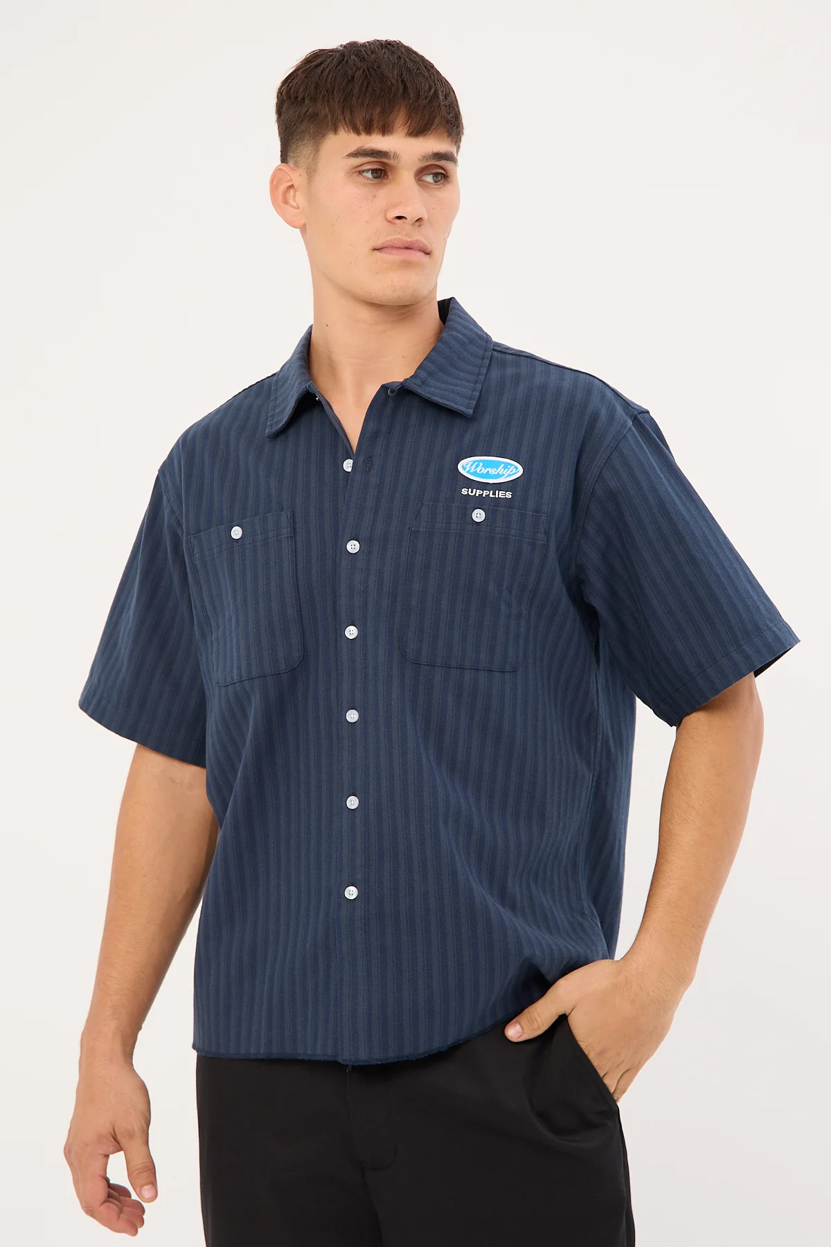 Worship Observer Short Sleeve Shirt Peacoat