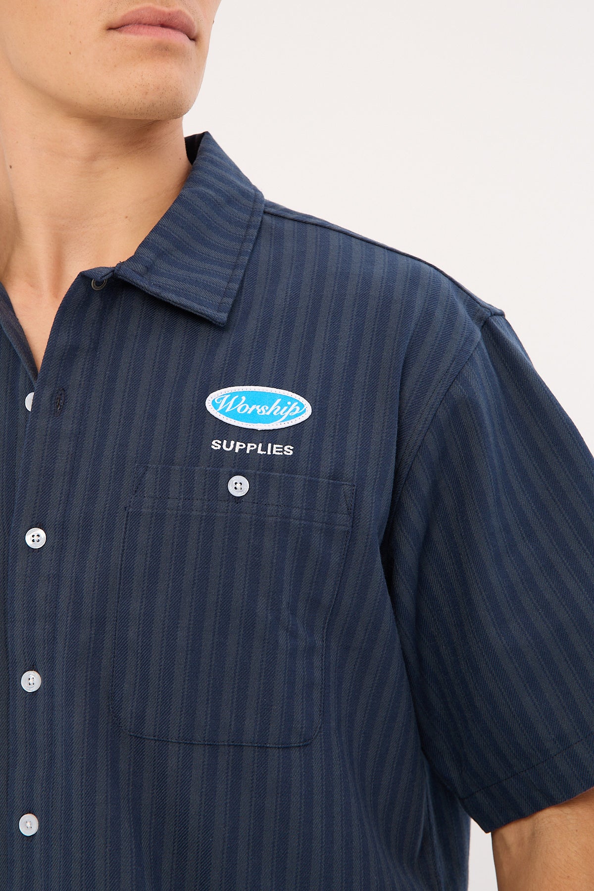 Worship Observer Short Sleeve Shirt Peacoat - Image 3