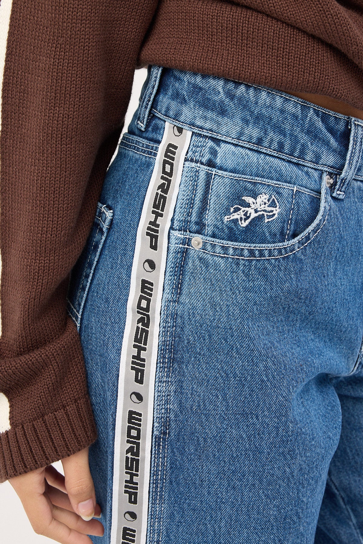 Worship Pacer Sloucher Jean Steady Mid Blue - Image 6