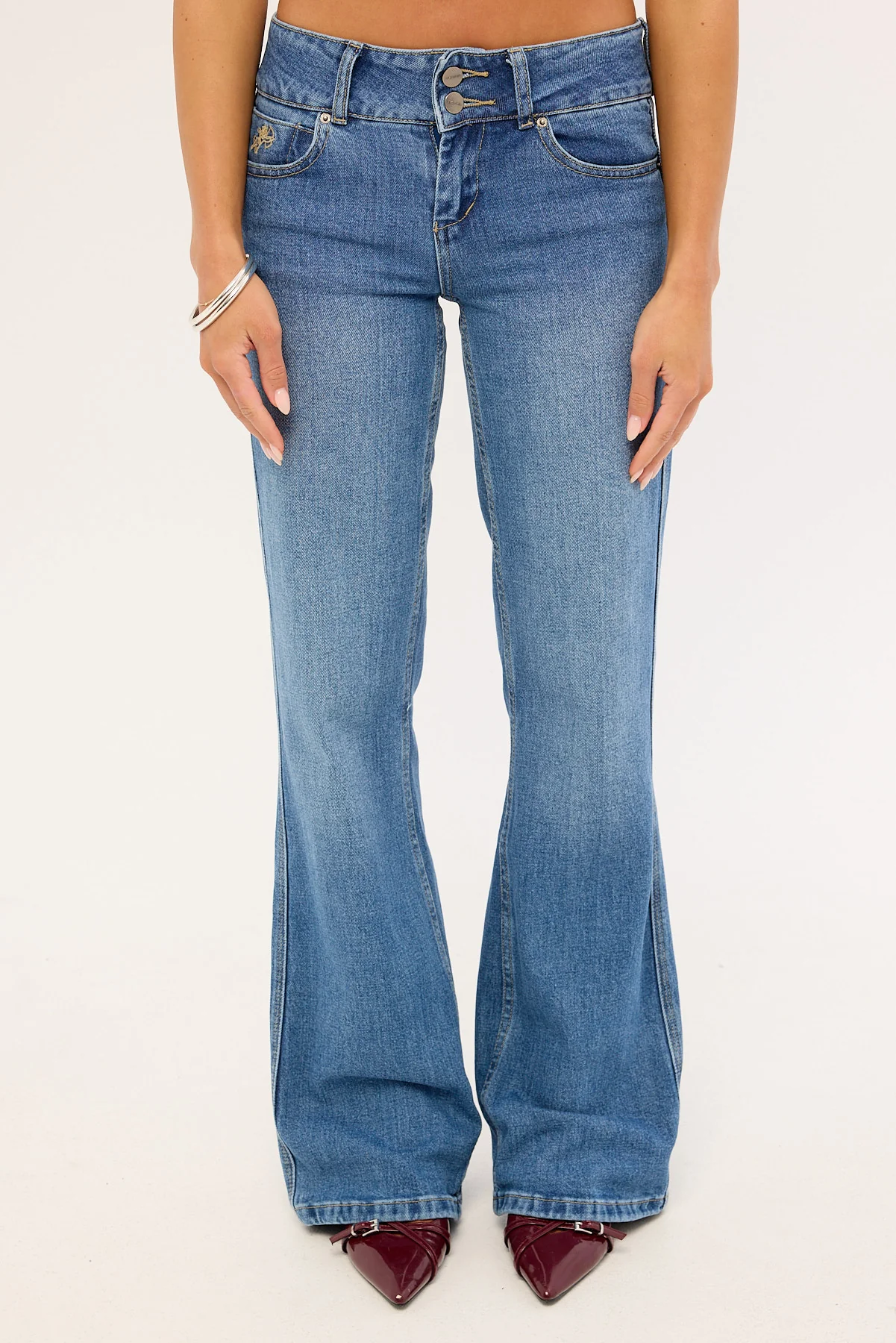 Worship Padlock Bootcut Low Rider Faded Sky High - Image 7