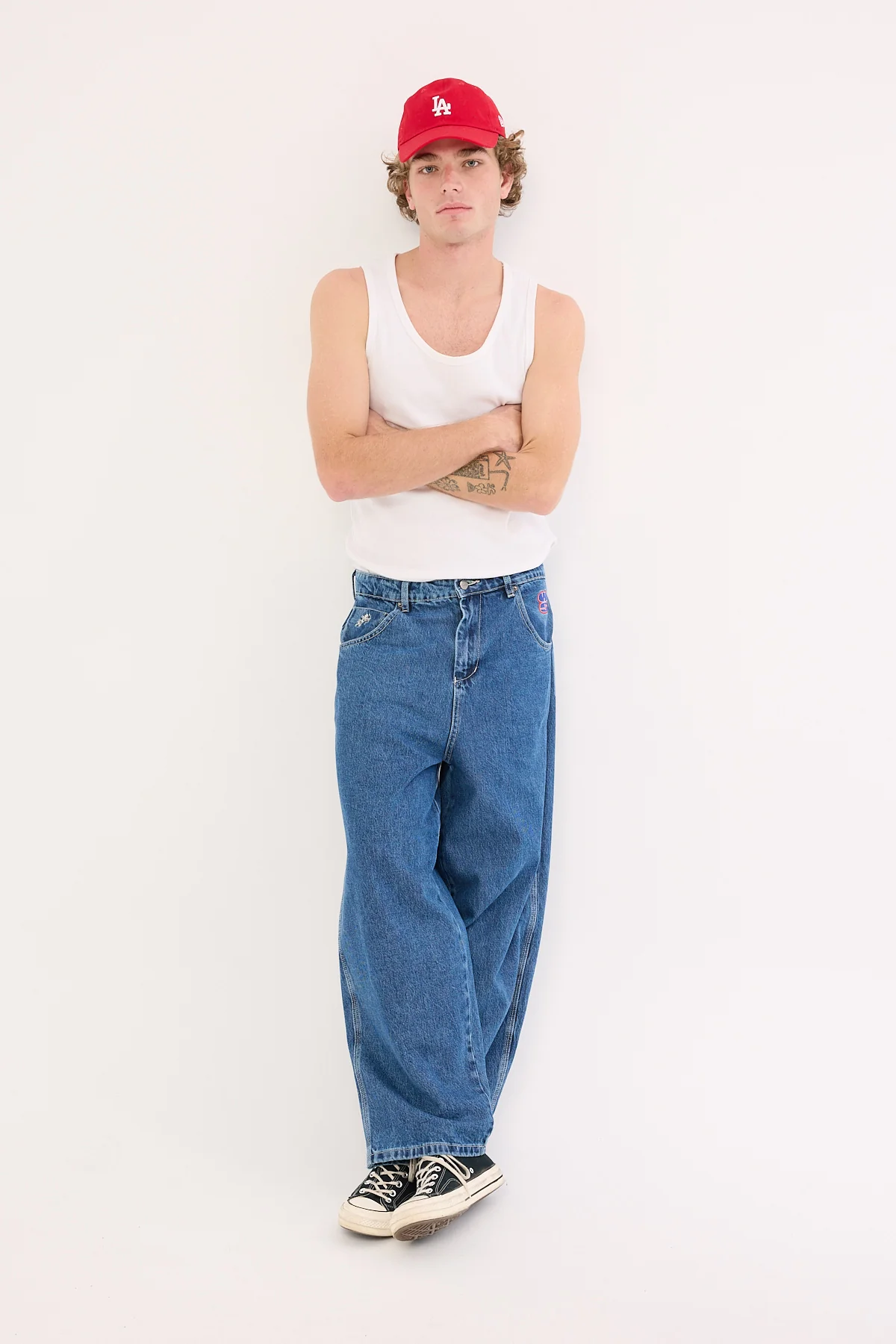Worship Panorama Dozer Jean Worn Blue Rinse
