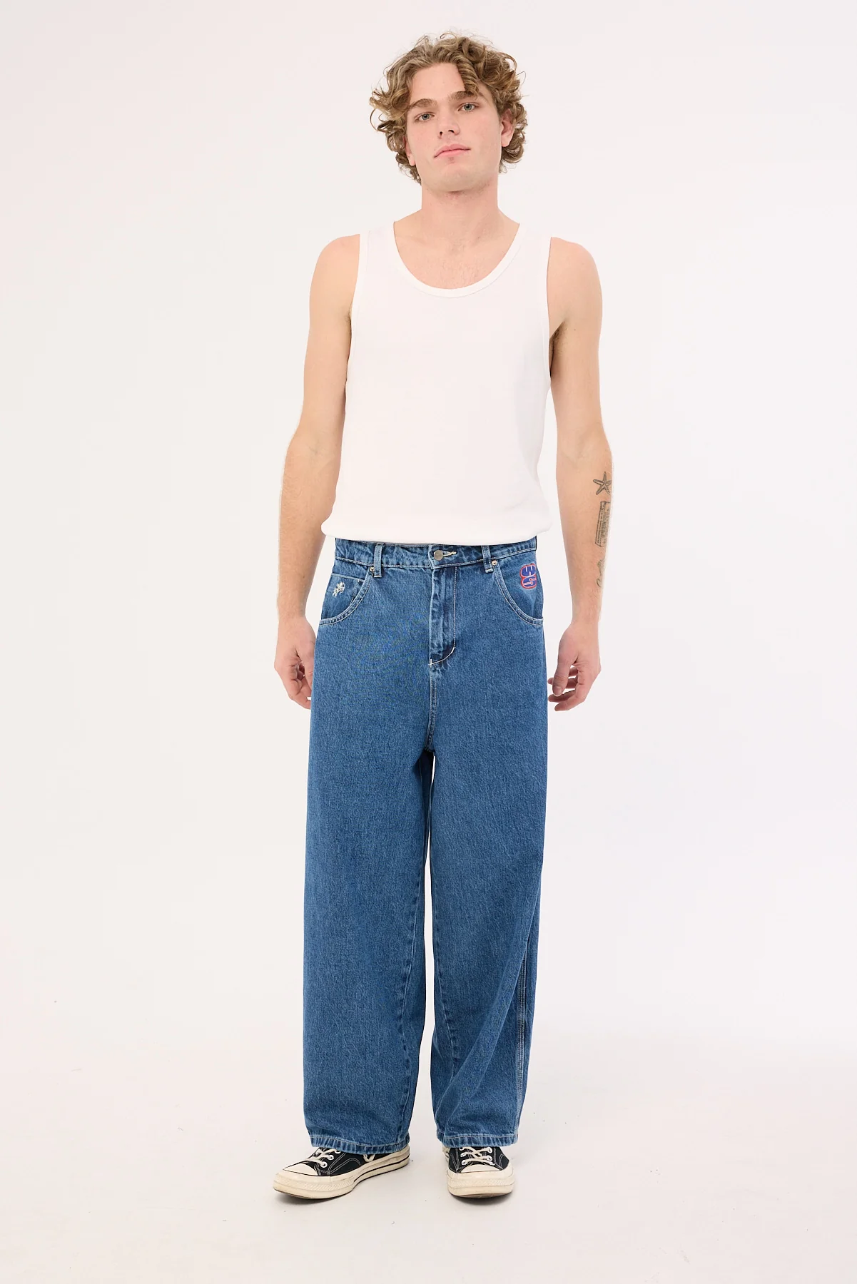 Worship Panorama Dozer Jean Worn Blue Rinse - Image 2