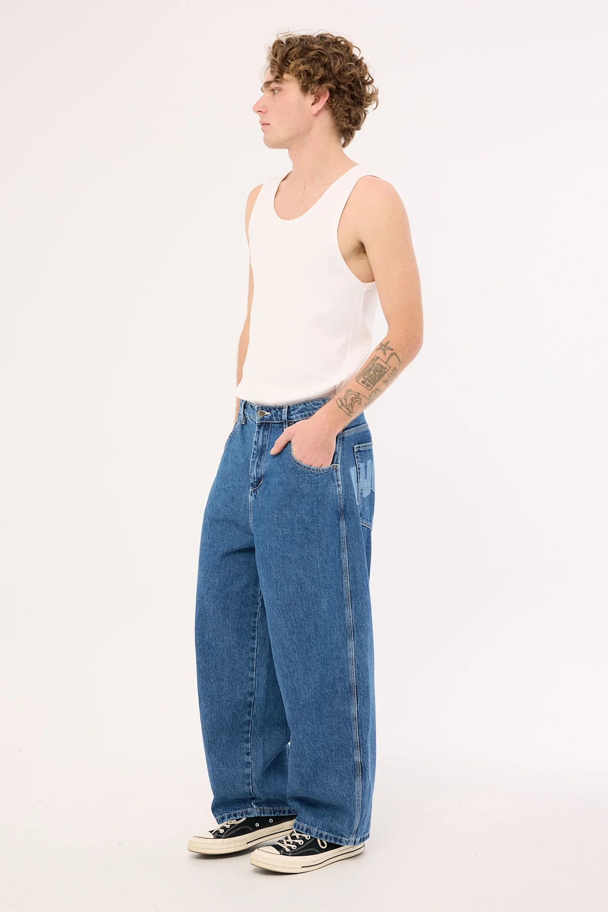 Worship Panorama Dozer Jean Worn Blue Rinse - Image 4