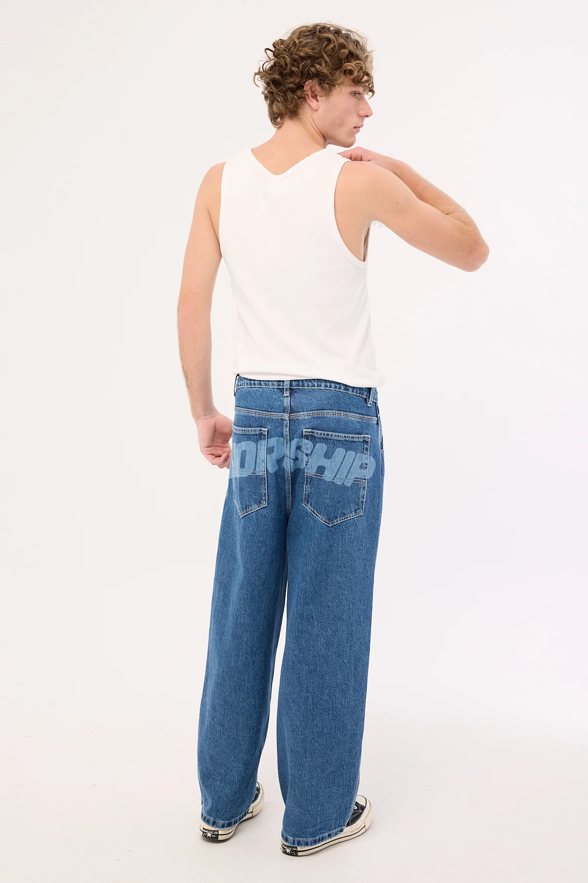 Worship Panorama Dozer Jean Worn Blue Rinse - Image 6