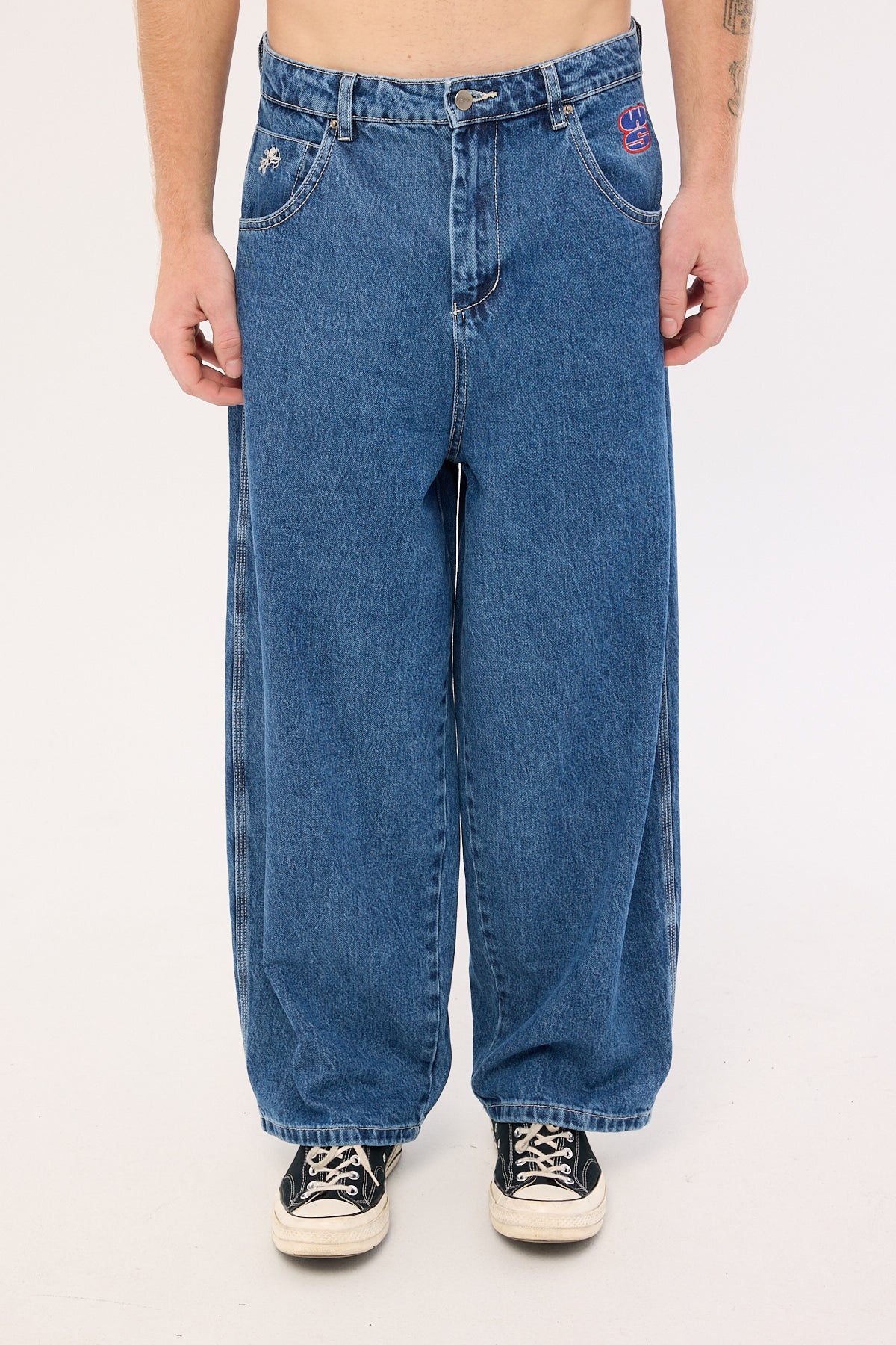 Worship Panorama Dozer Jean Worn Blue Rinse - Image 8