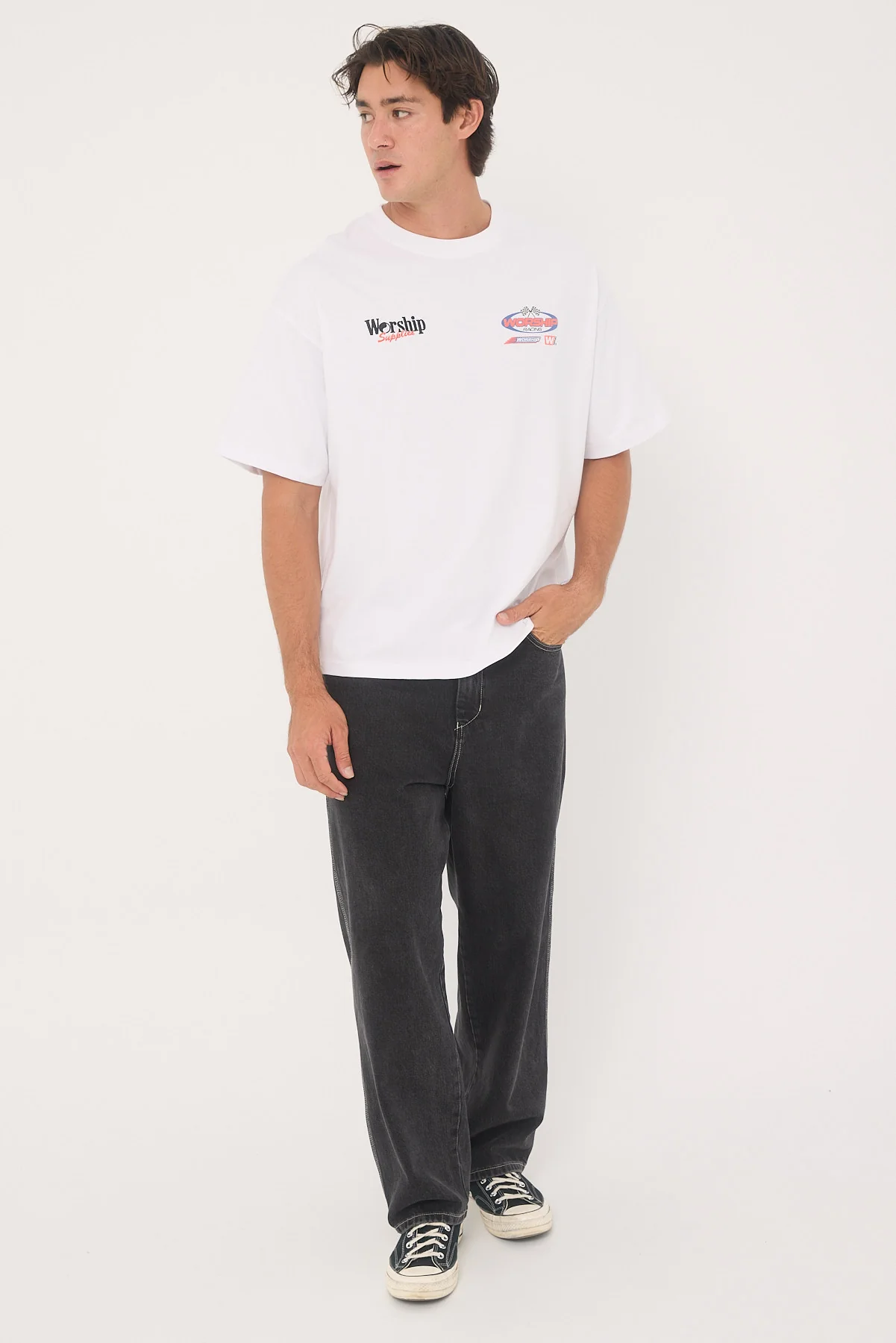 Worship Pit Crew Oversize Tee White - Image 2