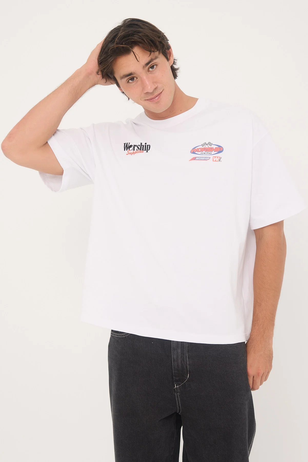 Worship Pit Crew Oversize Tee White - Image 3