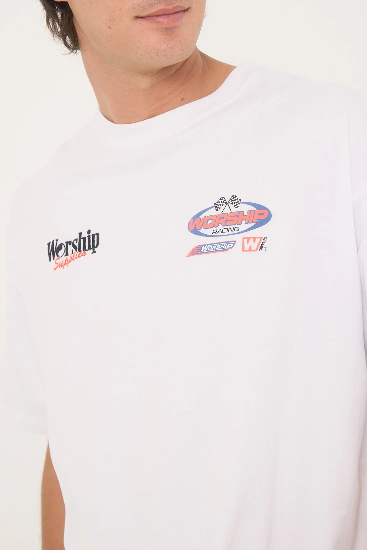 Worship Pit Crew Oversize Tee White - Image 4