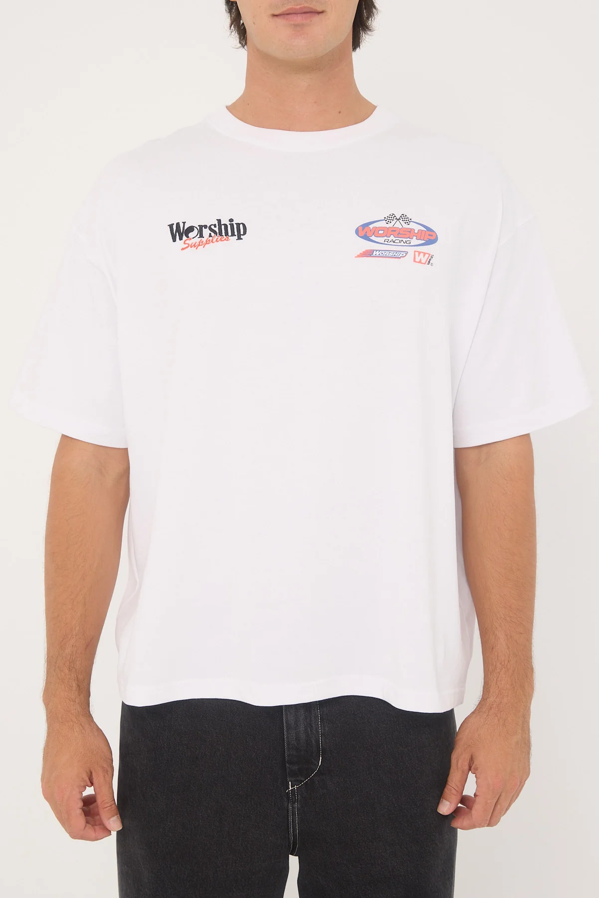 Worship Pit Crew Oversize Tee White - Image 7