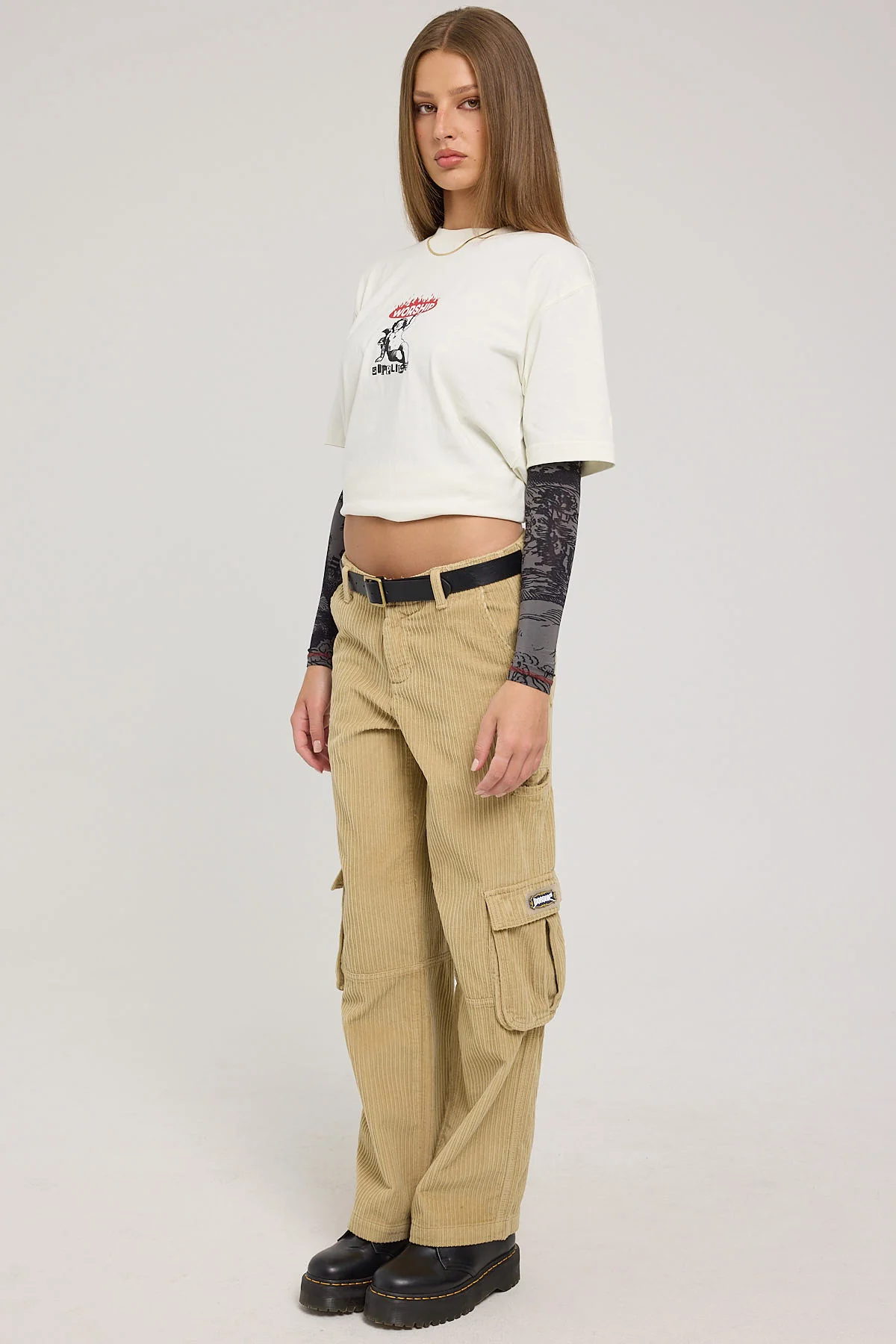 Worship Podium Cord Cargo Pant Faded Khaki - Image 2