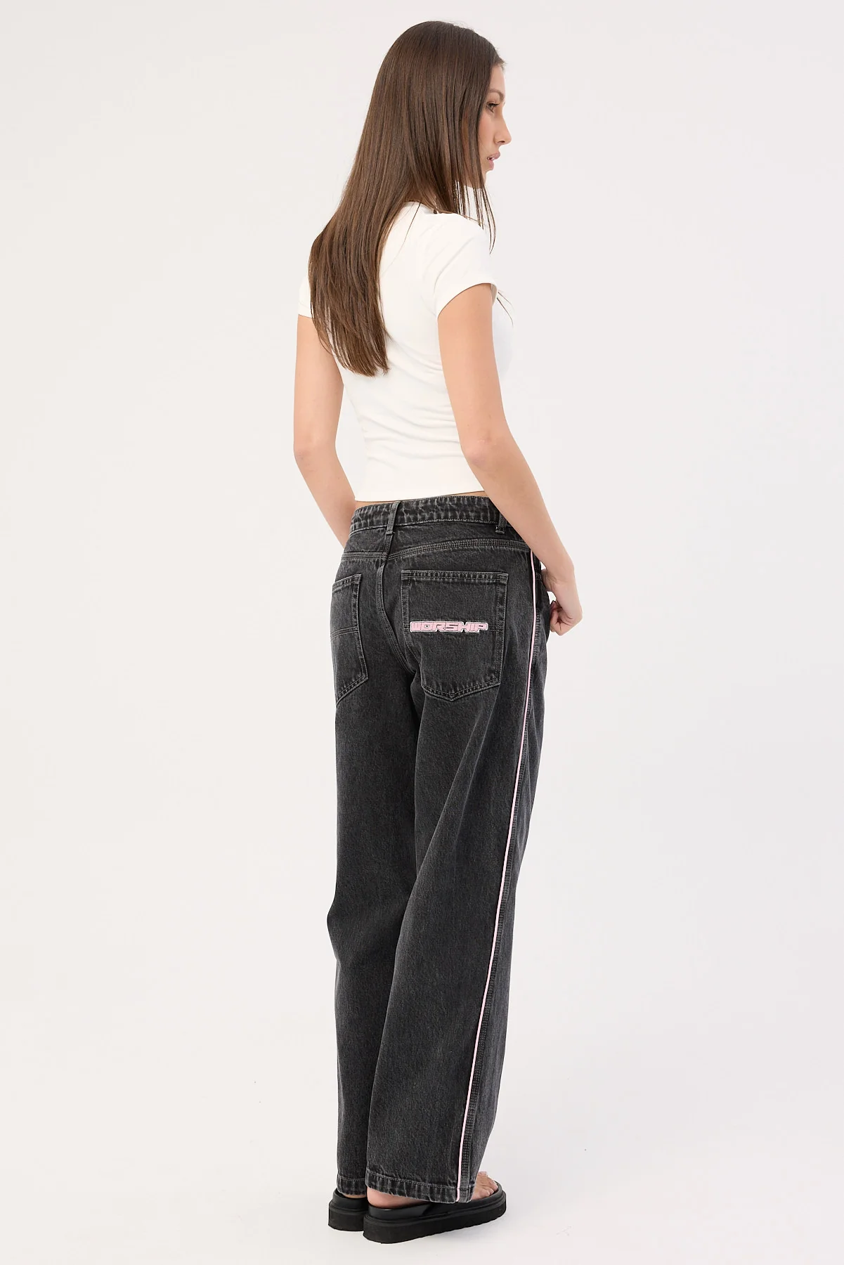 Worship Punter Sloucher Jean Black Rinse - Image 6