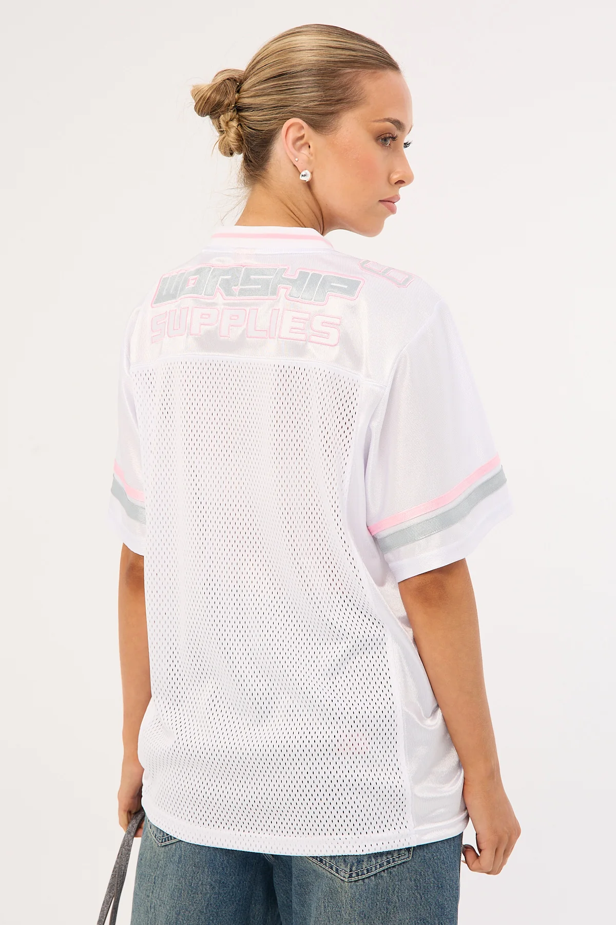 Worship Punter Football Jersey White/Pink - Image 4
