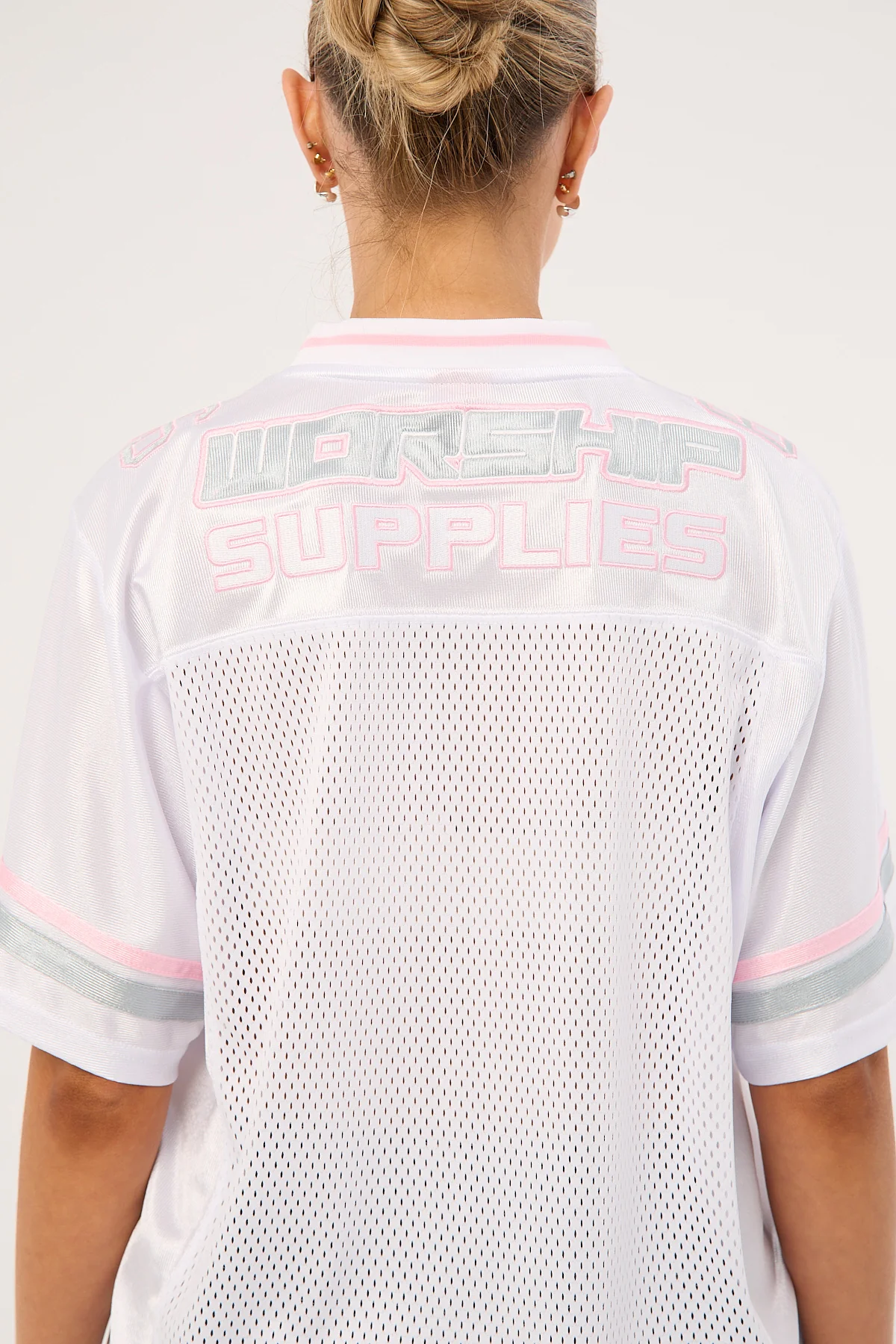 Worship Punter Football Jersey White/Pink - Image 5