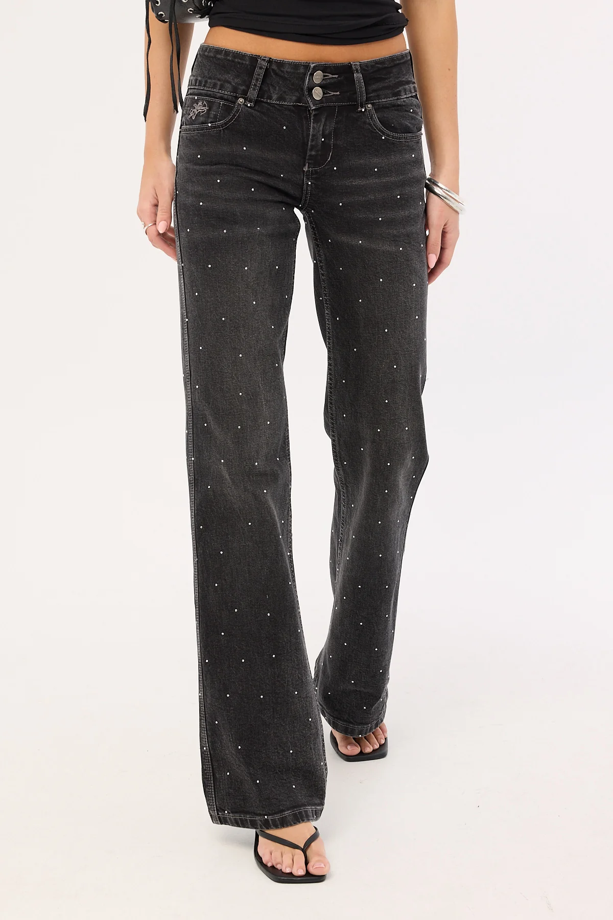 Worship Shatter Bootcut Low Rider Black Rinse - Image 2