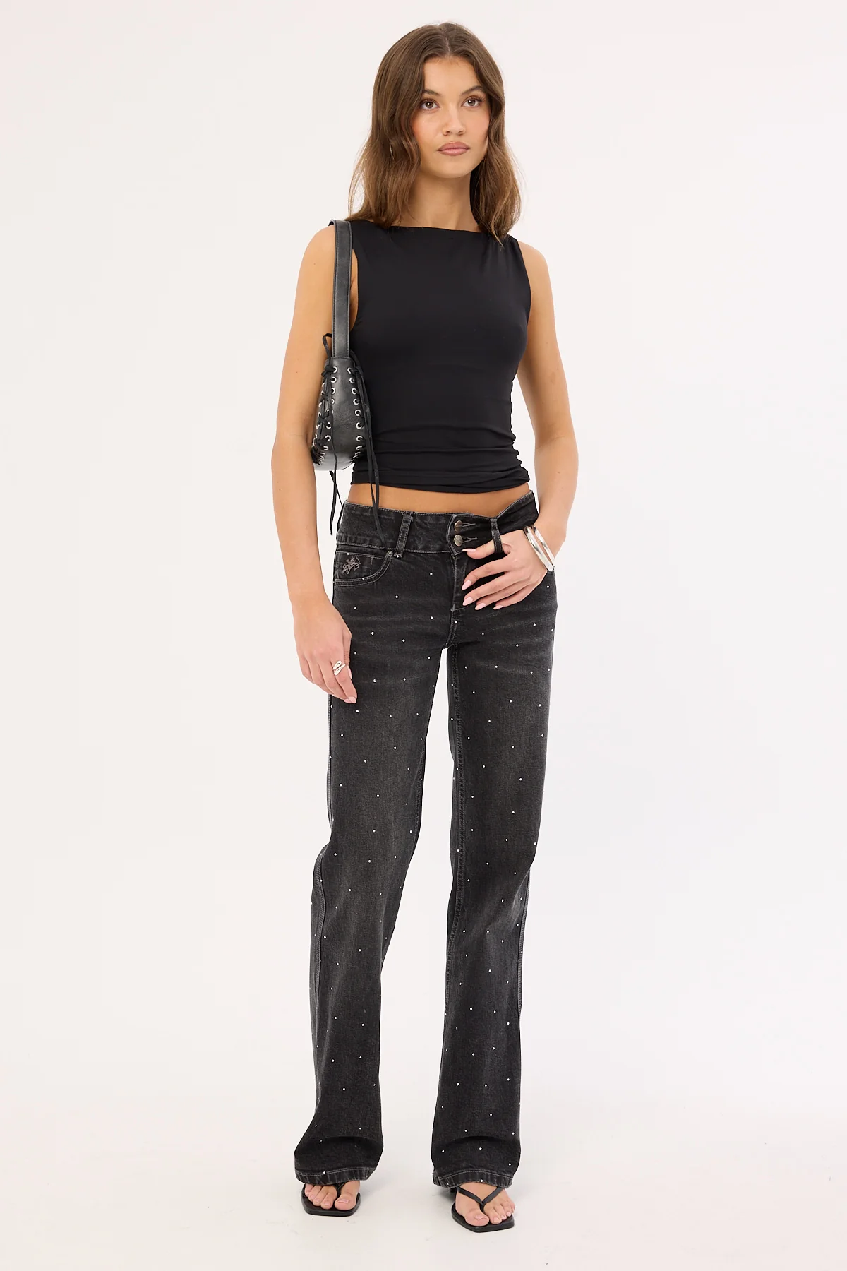 Worship Shatter Bootcut Low Rider Black Rinse - Image 3