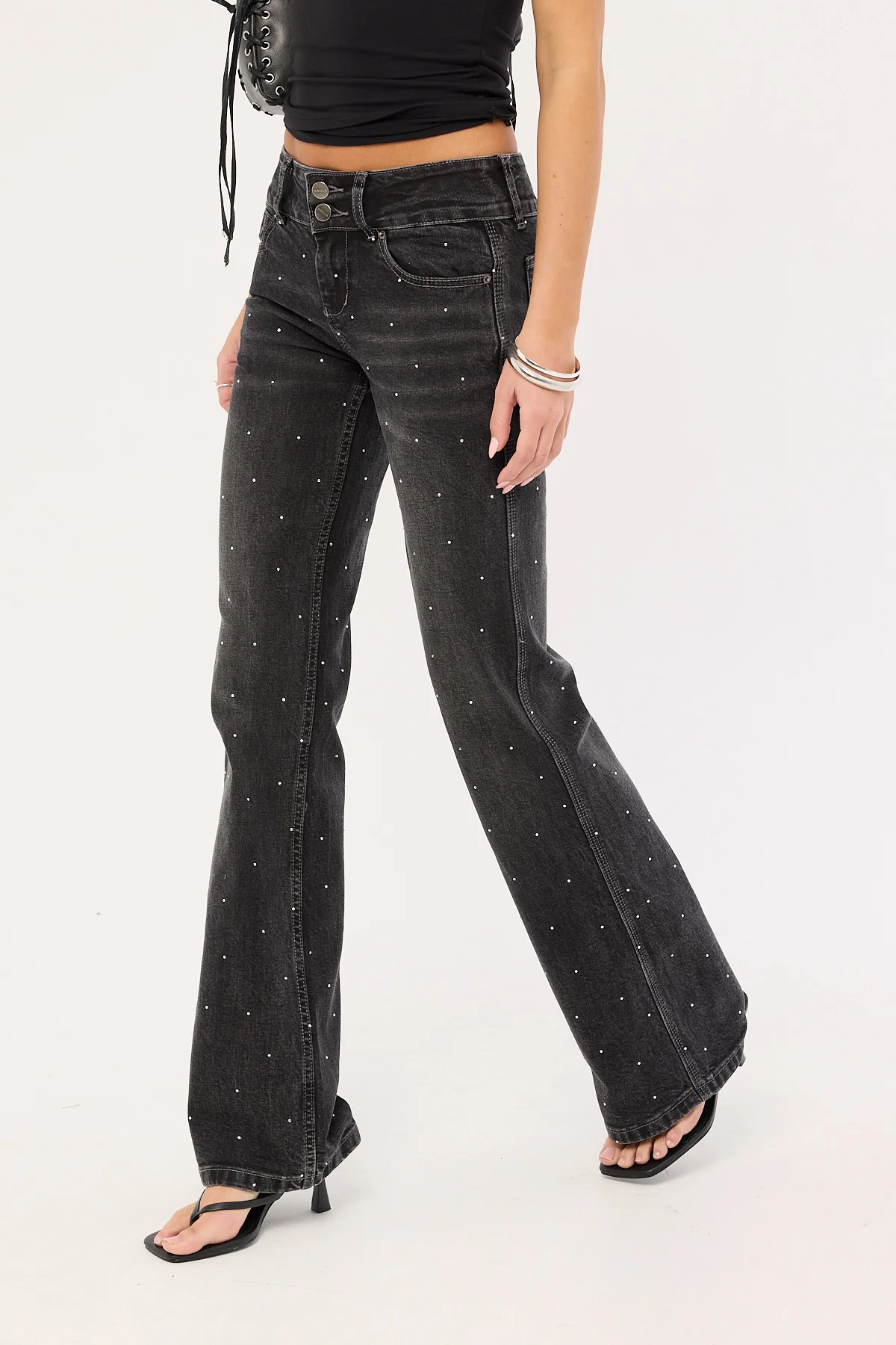 Worship Shatter Bootcut Low Rider Black Rinse - Image 5