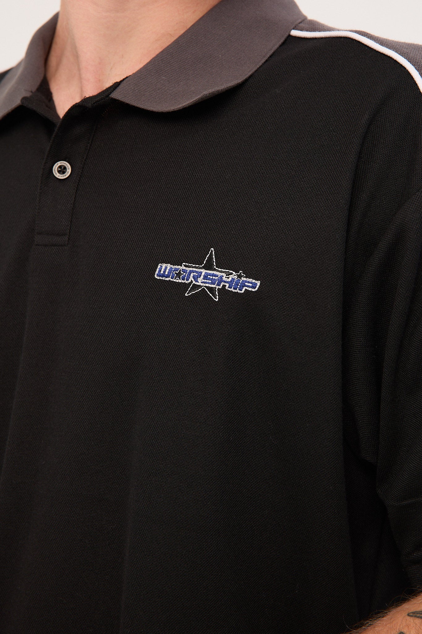 Worship Shooter Short Sleeve Golf Polo Black - Image 4