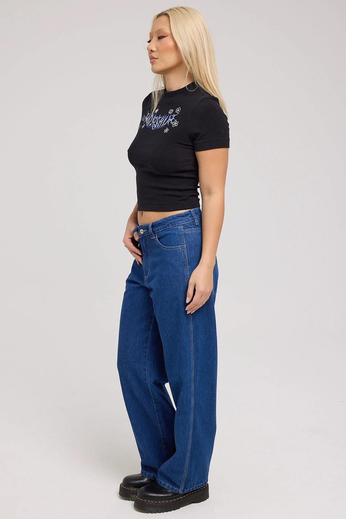 Worship Sloucher Jean Dark Electric Blue - Image 2