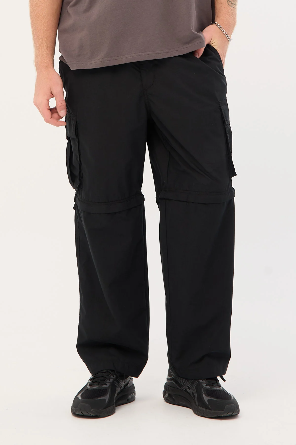 Worship Smoko Zip Off Cargo Pant Washed Black - Image 2