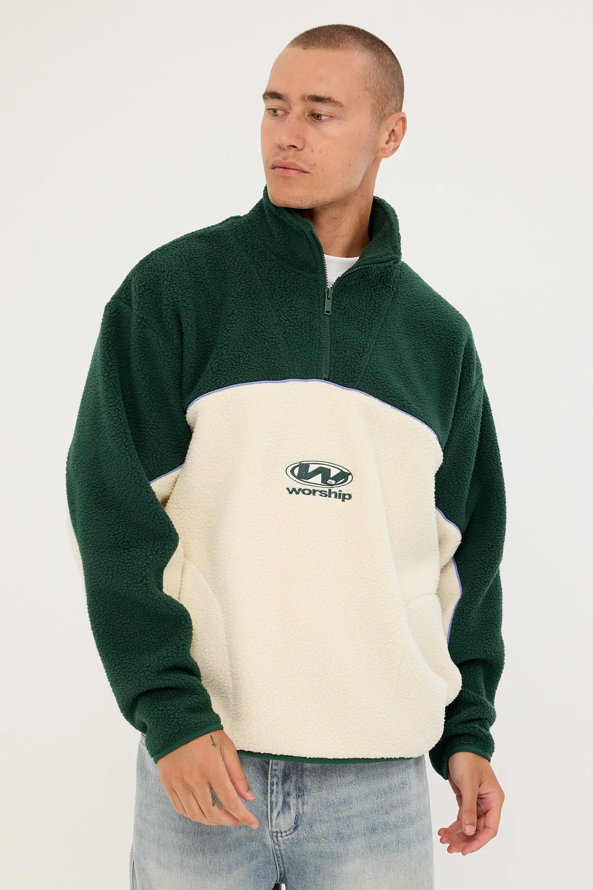 Worship Sonic Quarter Zip Sherpa Fleece Zine