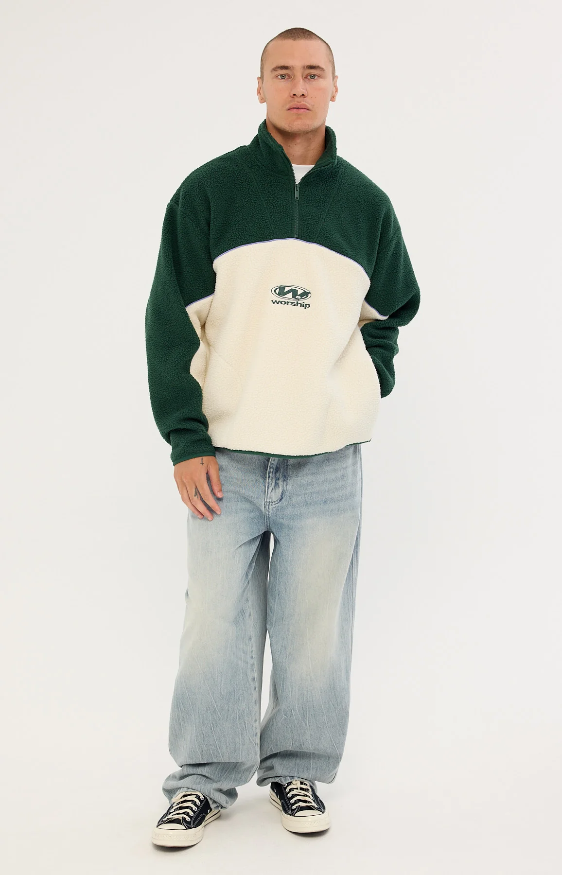 Worship Sonic Quarter Zip Sherpa Fleece Zine - Image 2