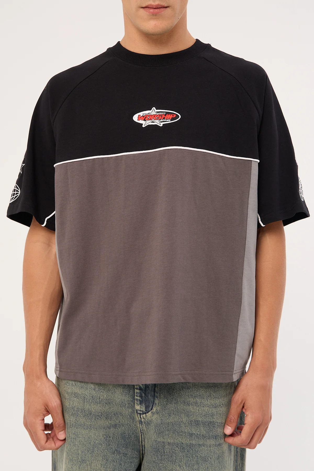 Worship Strike 2 Panel Raglan Oversize Tee Black - Image 11
