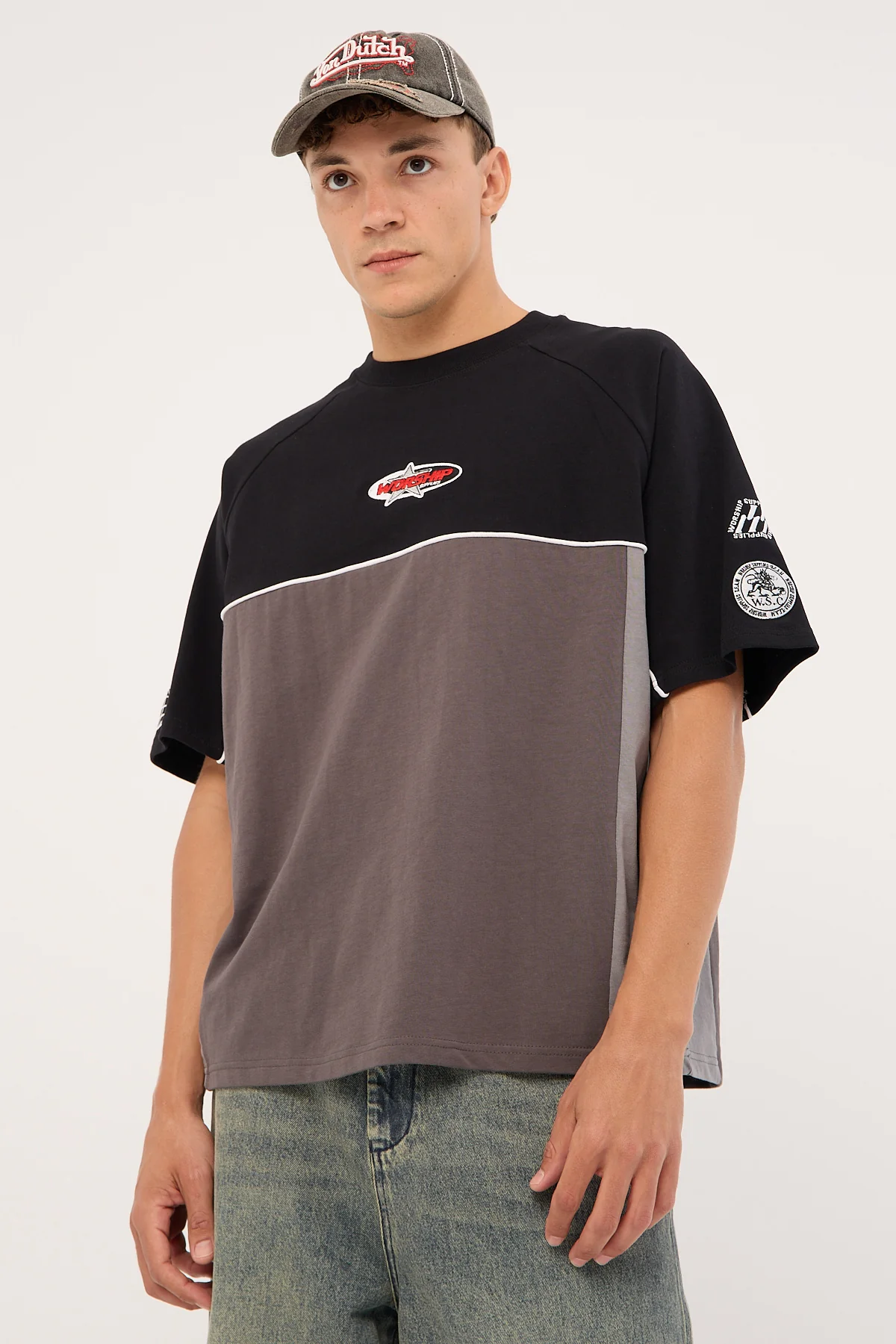 Worship Strike 2 Panel Raglan Oversize Tee Black - Image 2