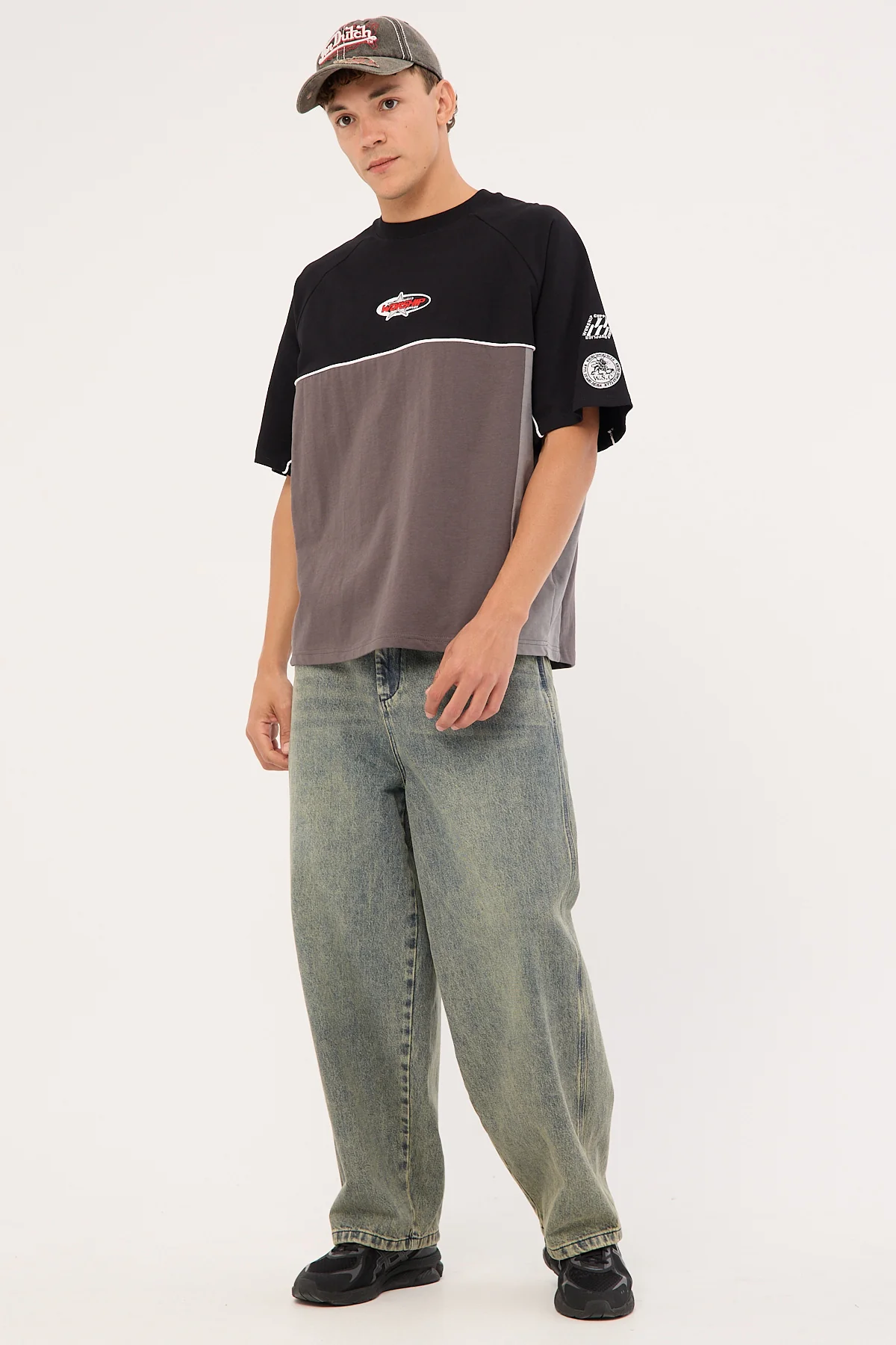 Worship Strike 2 Panel Raglan Oversize Tee Black - Image 4