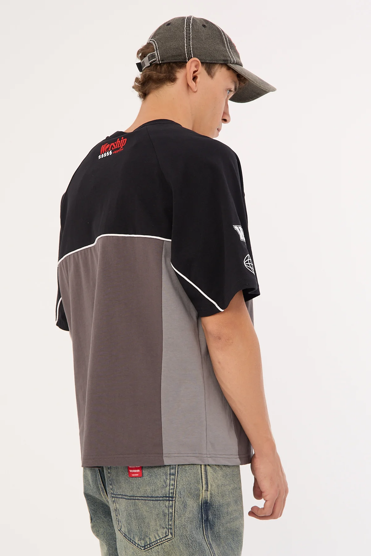 Worship Strike 2 Panel Raglan Oversize Tee Black - Image 6