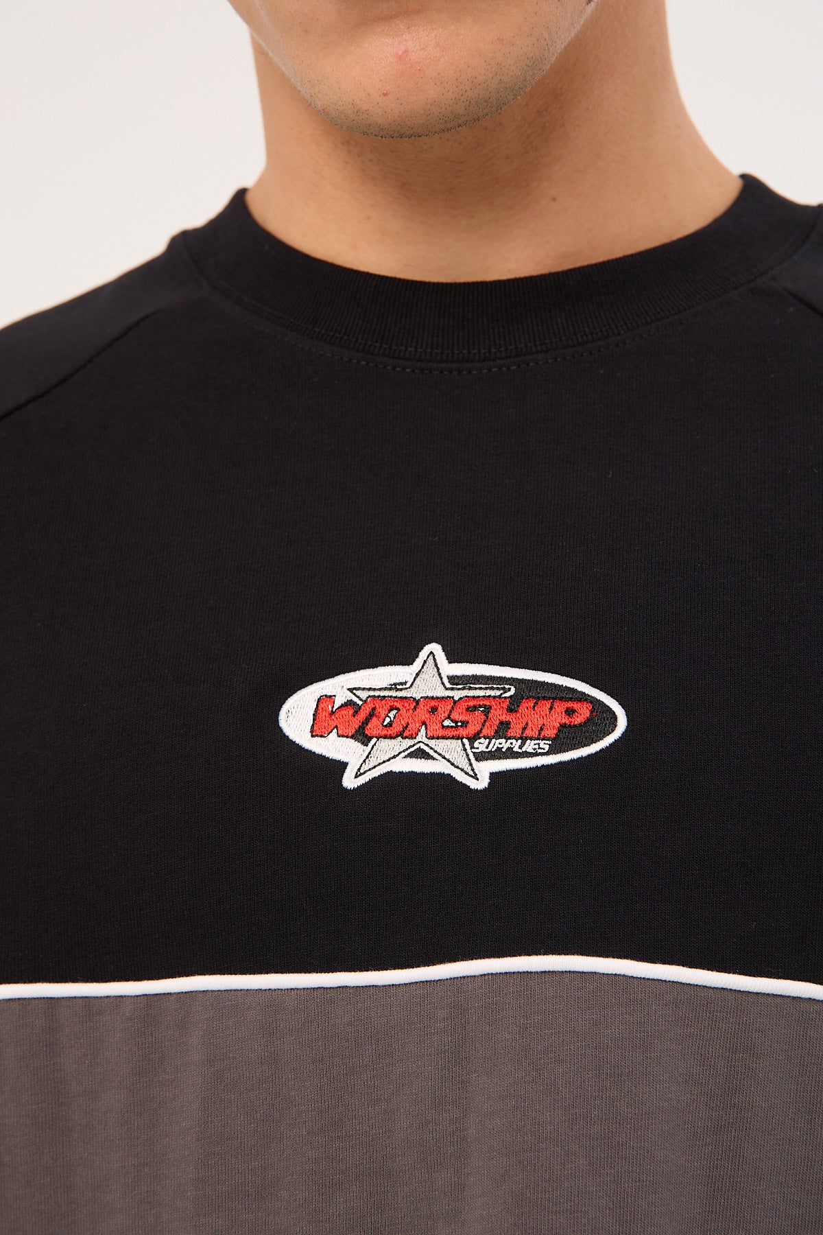 Worship Strike 2 Panel Raglan Oversize Tee Black - Image 9