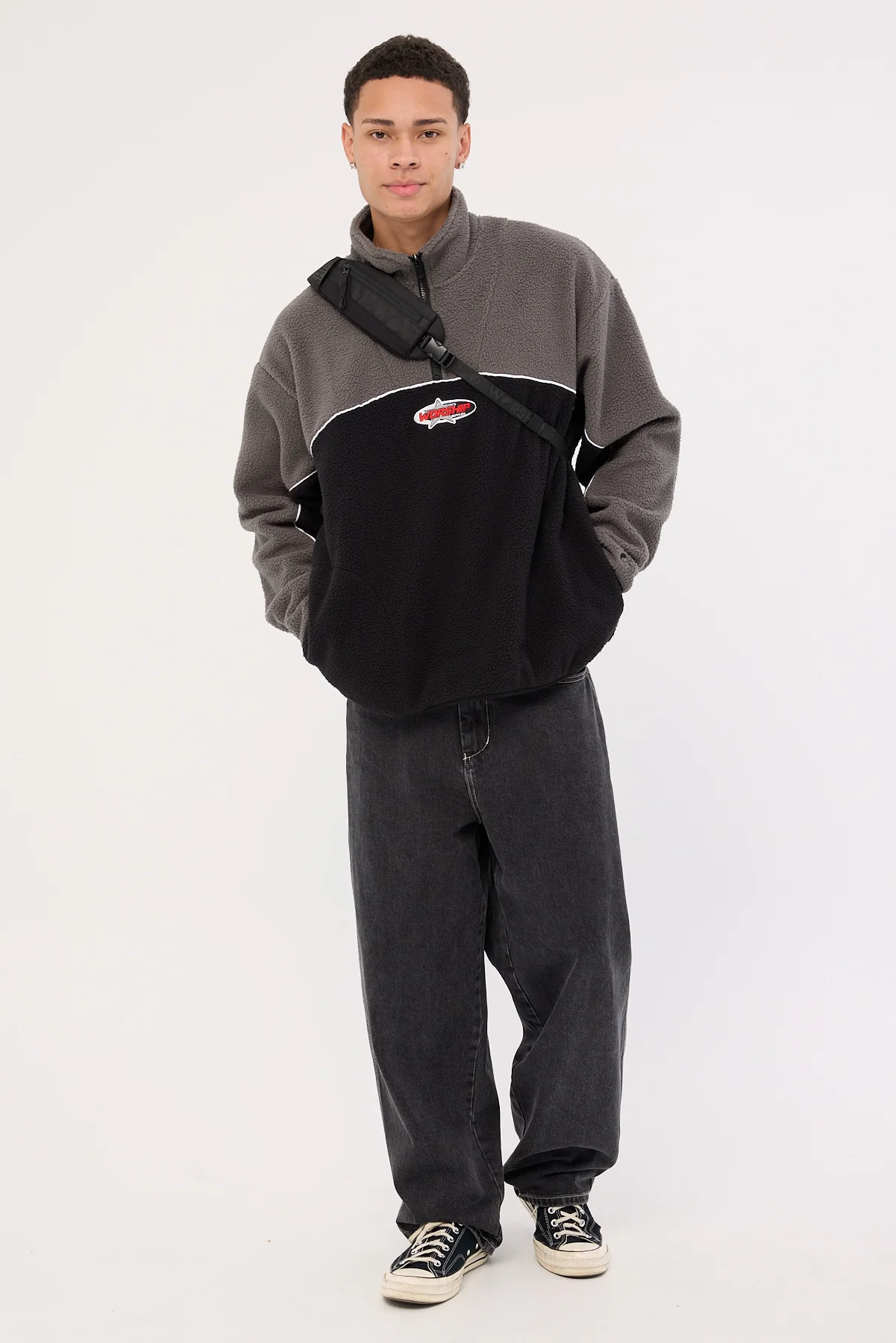 Worship Striker Quarter Zip Polar Fleece Black - Image 2