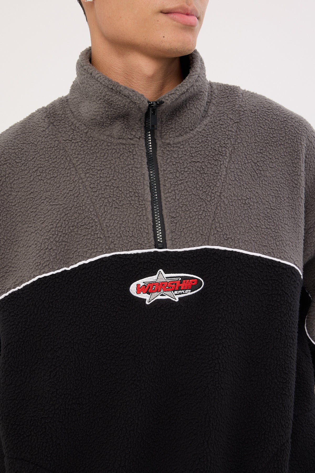 Worship Striker Quarter Zip Polar Fleece Black - Image 3