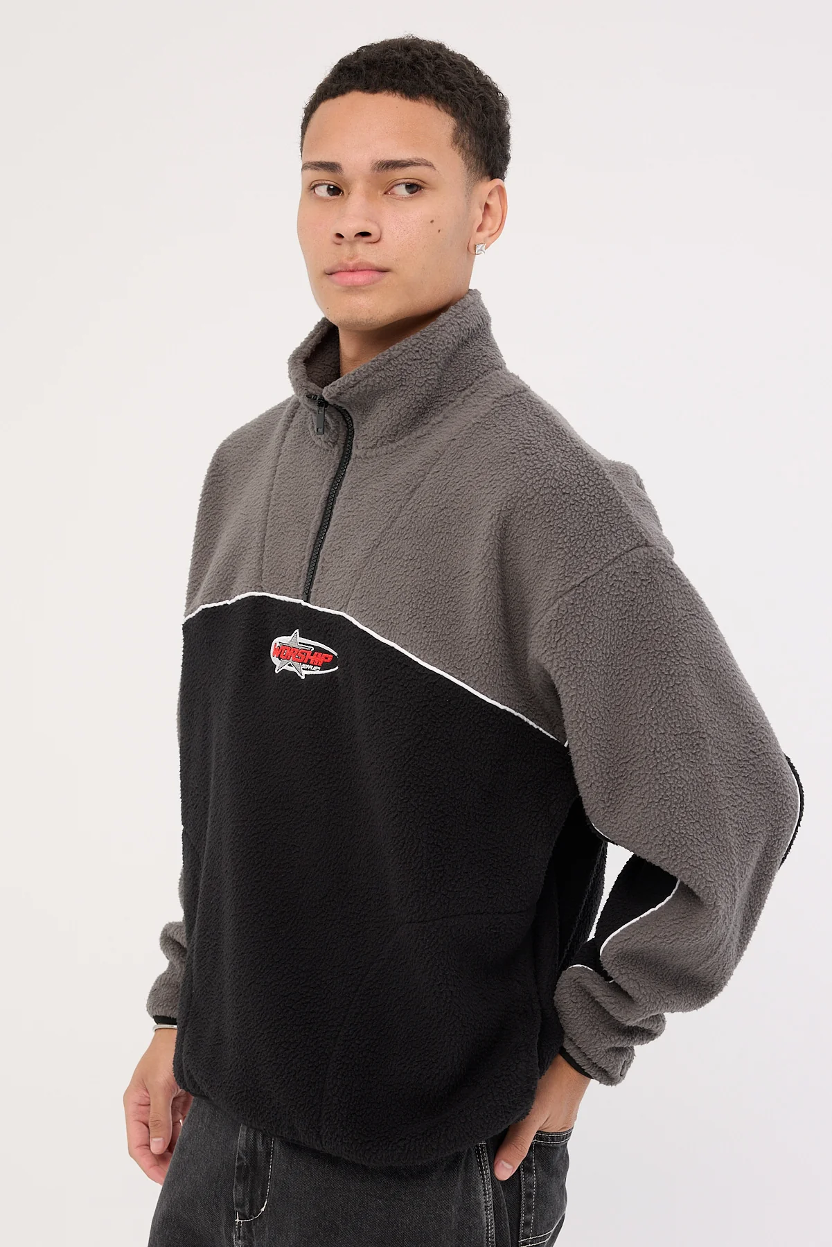 Worship Striker Quarter Zip Polar Fleece Black - Image 4