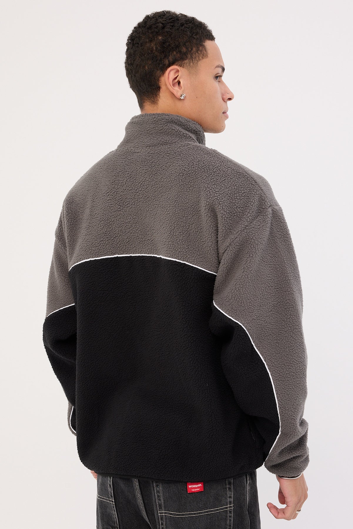 Worship Striker Quarter Zip Polar Fleece Black - Image 5